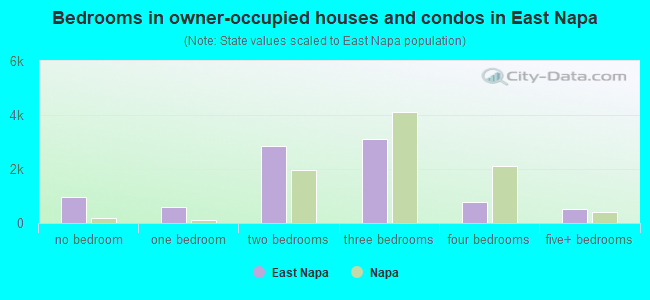 Bedrooms in owner-occupied houses and condos in East Napa