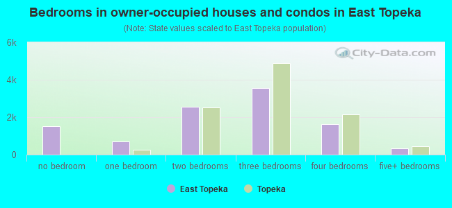 Bedrooms in owner-occupied houses and condos in East Topeka