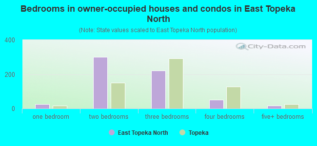 Bedrooms in owner-occupied houses and condos in East Topeka North