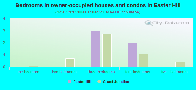 Bedrooms in owner-occupied houses and condos in Easter HIll