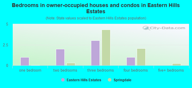 Bedrooms in owner-occupied houses and condos in Eastern Hills Estates