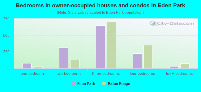 Bedrooms in owner-occupied houses and condos in Eden Park