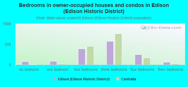 Bedrooms in owner-occupied houses and condos in Edison (Edison Historic District)