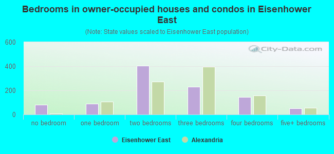 Bedrooms in owner-occupied houses and condos in Eisenhower East