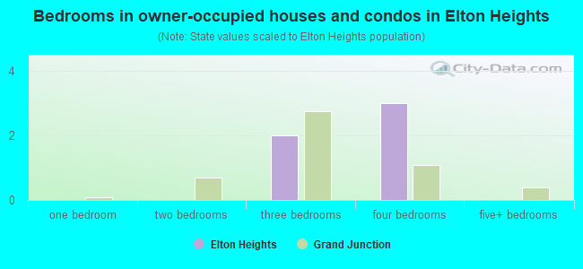 Bedrooms in owner-occupied houses and condos in Elton Heights