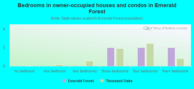 Bedrooms in owner-occupied houses and condos in Emerald Forest