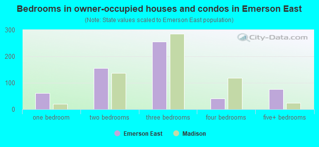 Bedrooms in owner-occupied houses and condos in Emerson East