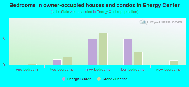 Bedrooms in owner-occupied houses and condos in Energy Center