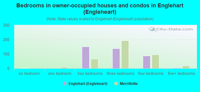 Bedrooms in owner-occupied houses and condos in Englehart (Engleheart)