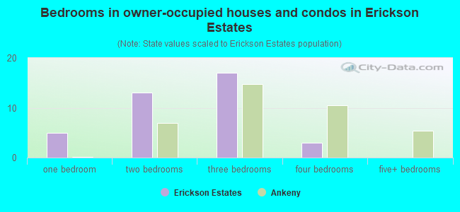 Bedrooms in owner-occupied houses and condos in Erickson Estates