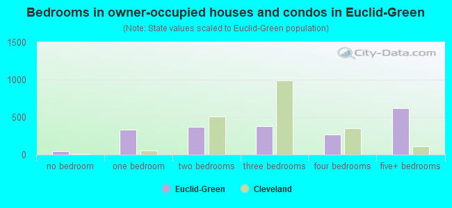 Bedrooms in owner-occupied houses and condos in Euclid-Green