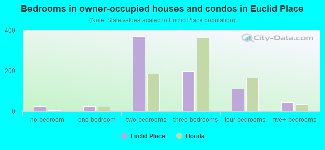 Bedrooms in owner-occupied houses and condos in Euclid Place