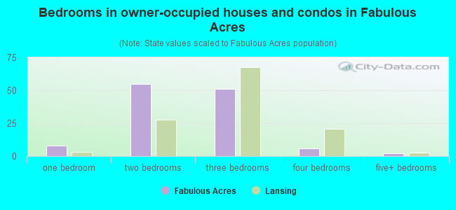 Bedrooms in owner-occupied houses and condos in Fabulous Acres