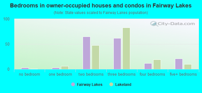 Bedrooms in owner-occupied houses and condos in Fairway Lakes