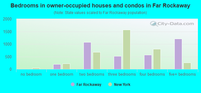 Bedrooms in owner-occupied houses and condos in Far Rockaway