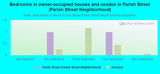 Bedrooms in owner-occupied houses and condos in Farish Street (Farish Street Neighborhood)