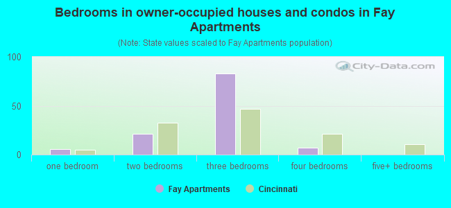 Bedrooms in owner-occupied houses and condos in Fay Apartments