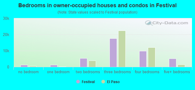 Bedrooms in owner-occupied houses and condos in Festival