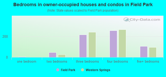 Bedrooms in owner-occupied houses and condos in Field Park