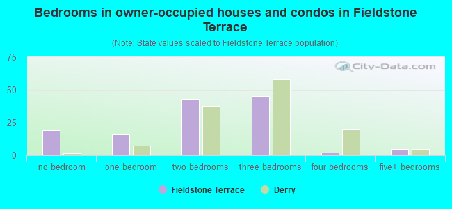 Bedrooms in owner-occupied houses and condos in Fieldstone Terrace