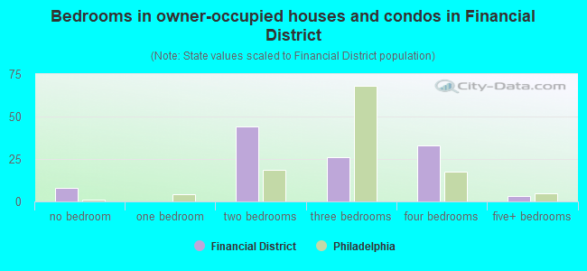 Bedrooms in owner-occupied houses and condos in Financial District
