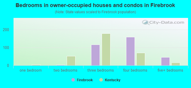 Bedrooms in owner-occupied houses and condos in Firebrook