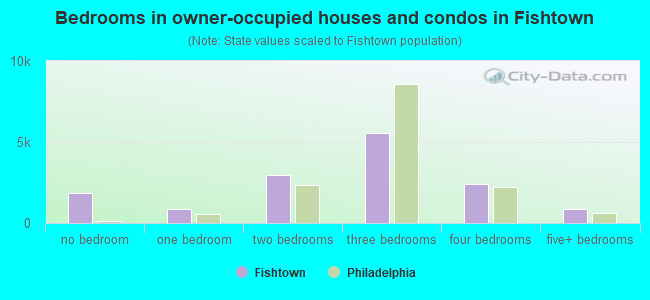 Bedrooms in owner-occupied houses and condos in Fishtown