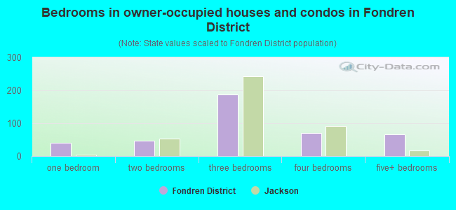 Bedrooms in owner-occupied houses and condos in Fondren District