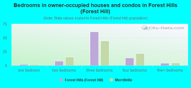 Bedrooms in owner-occupied houses and condos in Forest Hills (Forest Hill)