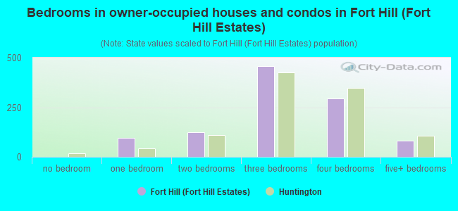 Bedrooms in owner-occupied houses and condos in Fort Hill (Fort Hill Estates)