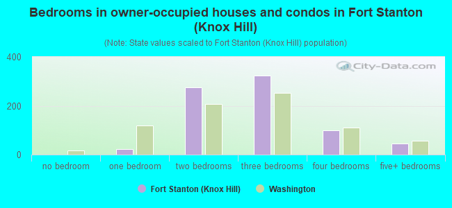 Bedrooms in owner-occupied houses and condos in Fort Stanton (Knox Hill)