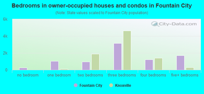 Bedrooms in owner-occupied houses and condos in Fountain City