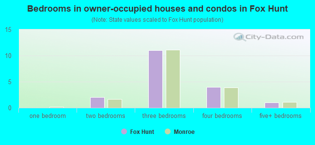 Bedrooms in owner-occupied houses and condos in Fox Hunt