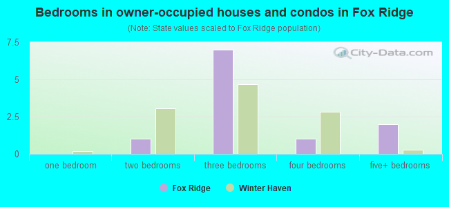Bedrooms in owner-occupied houses and condos in Fox Ridge