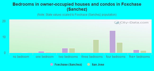 Bedrooms in owner-occupied houses and condos in Foxchase (Sanchez)