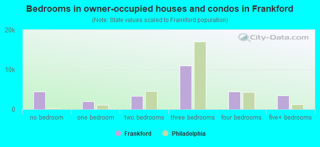 Bedrooms in owner-occupied houses and condos in Frankford
