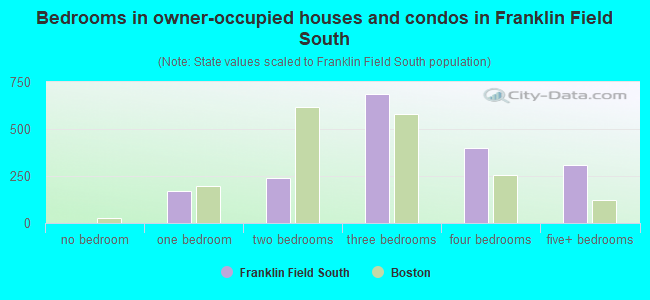 Bedrooms in owner-occupied houses and condos in Franklin Field South