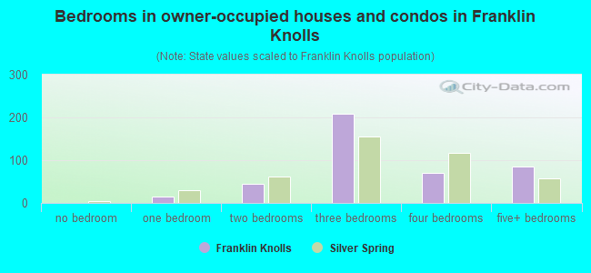 Bedrooms in owner-occupied houses and condos in Franklin Knolls