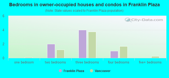 Bedrooms in owner-occupied houses and condos in Franklin Plaza
