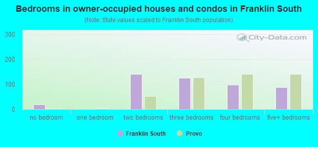 Bedrooms in owner-occupied houses and condos in Franklin South