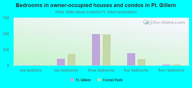 Bedrooms in owner-occupied houses and condos in Ft. Gillem