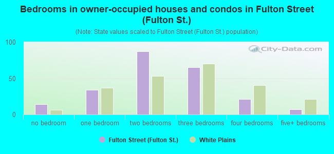 Bedrooms in owner-occupied houses and condos in Fulton Street (Fulton St.)