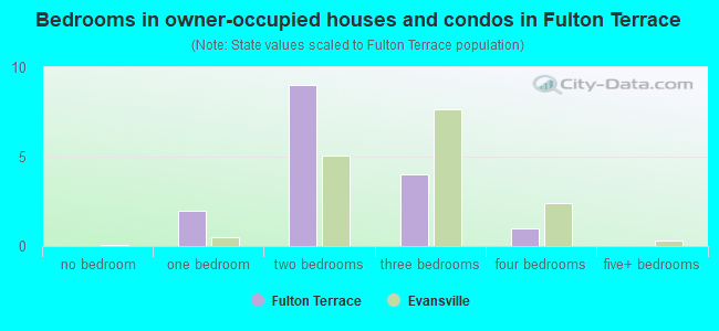 Bedrooms in owner-occupied houses and condos in Fulton Terrace