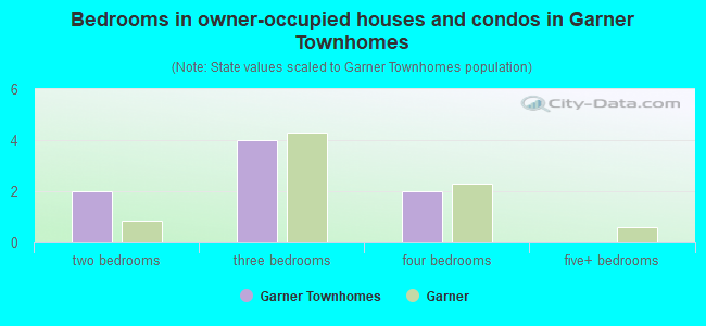 Bedrooms in owner-occupied houses and condos in Garner Townhomes