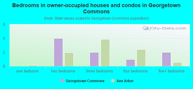 Bedrooms in owner-occupied houses and condos in Georgetown Commons