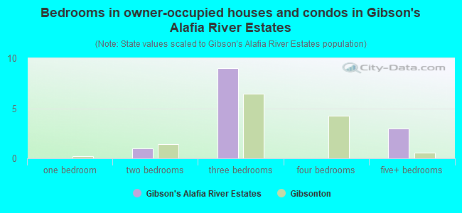 Bedrooms in owner-occupied houses and condos in Gibson's Alafia River Estates