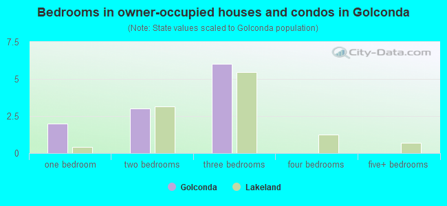 Bedrooms in owner-occupied houses and condos in Golconda