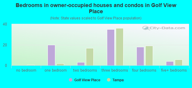 Bedrooms in owner-occupied houses and condos in Golf View Place