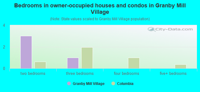 Bedrooms in owner-occupied houses and condos in Granby Mill Village