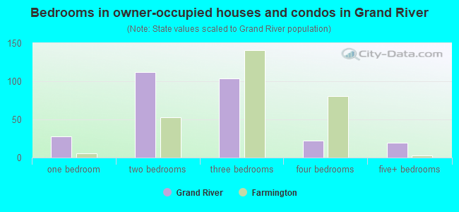 Bedrooms in owner-occupied houses and condos in Grand River